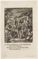 TvB G 2739 verso
<br/>
Het eerste stuk van 't leven van Christi 5.
<br/>
<em>Sichem, Christoffel van (II) (ca. 1581-1658)</em>